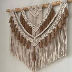 دیوارکوب آویز لاکچری مکرومه بافی طرح دریا دیوارکوب آویز لاکچری مکرومه بافی طرح دریا