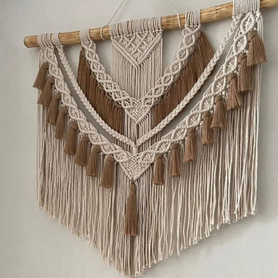 دیوارکوب آویز لاکچری مکرومه بافی طرح دریا