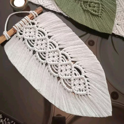 دیوارکوب آویز تک برگ مکرومه بافی دکوراتیو طرح موج دیوارکوب آویز تک برگ مکرومه بافی دکوراتیو طرح موج