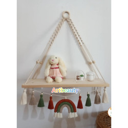 شلف کودکمکرومه بافی مدل رنگین کمون شلف کودکمکرومه بافی مدل رنگین کمون