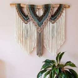 دیوارکوب آویز مکرومه طرح ترمه دیوارکوب آویز مکرومه طرح ترمه