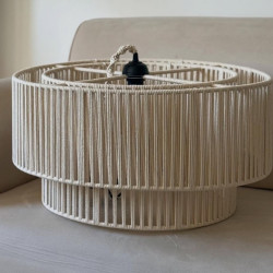 لوستر دو طبقه مکرومه بافی لوستر دو طبقه مکرومه بافی