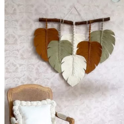 آویز برگ انجیری مکرومه طرح ساغر آویز برگ انجیری مکرومه طرح ساغر