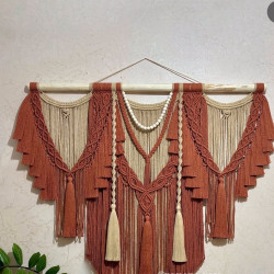 دیوار کوب سایز بزرگ مکرومه بافی دیوار کوب سایز بزرگ مکرومه بافی