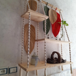 شلف چوبیسه طبقه مکرومه طرح ارس شلف چوبیسه طبقه مکرومه طرح ارس