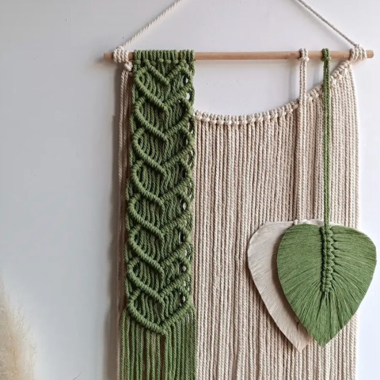 دیوار کوب مکر‌ومه بافی مدل برگ