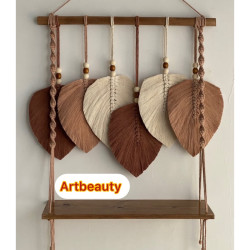 شلف چوبی برگ مکرومه بافی طرح نازنین شلف چوبی برگ مکرومه بافی طرح نازنین