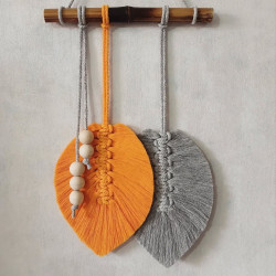 دیوارکوب دو برگ مکرومه فانتزی طرح رامو دیوارکوب دو برگ مکرومه فانتزی طرح رامو