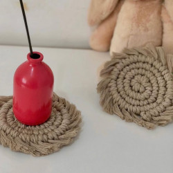 زیر لیوانی مکرومه بافی مدل حلزون زیر لیوانی مکرومه بافی مدل حلزون