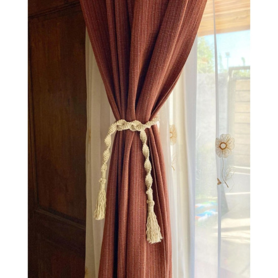 نگهدارنده پرده مکرومه بافی طرح پیچ رنگ دلخواه