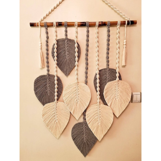 دیوارکوب برگ مکرومه بافی بند پیچ طرح آرت بیوتی